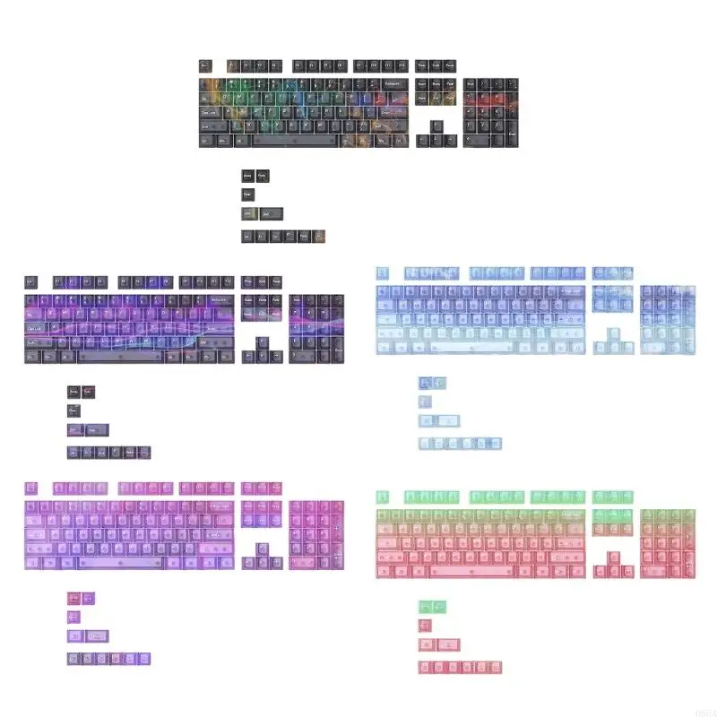 

115 Keys Printed Keycaps For Mechanical Keyboards With Multicolor Themes