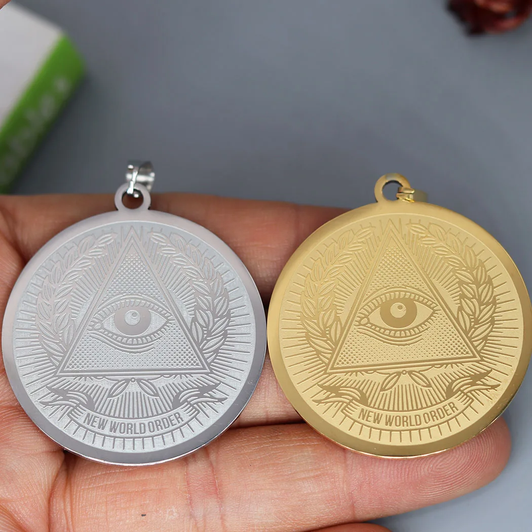 2Pcs/lot All Seeing Eye Of Providence Charm For Necklace Bracelets Jewelry Crafts Making Findings Handmade Stainless Steel Charm