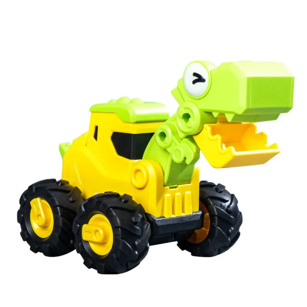 

Plastic Children Pull Back Car Puzzle Manual Skills Dinosaur Engineering Car Model Cartoon Educational Excavator Car Student