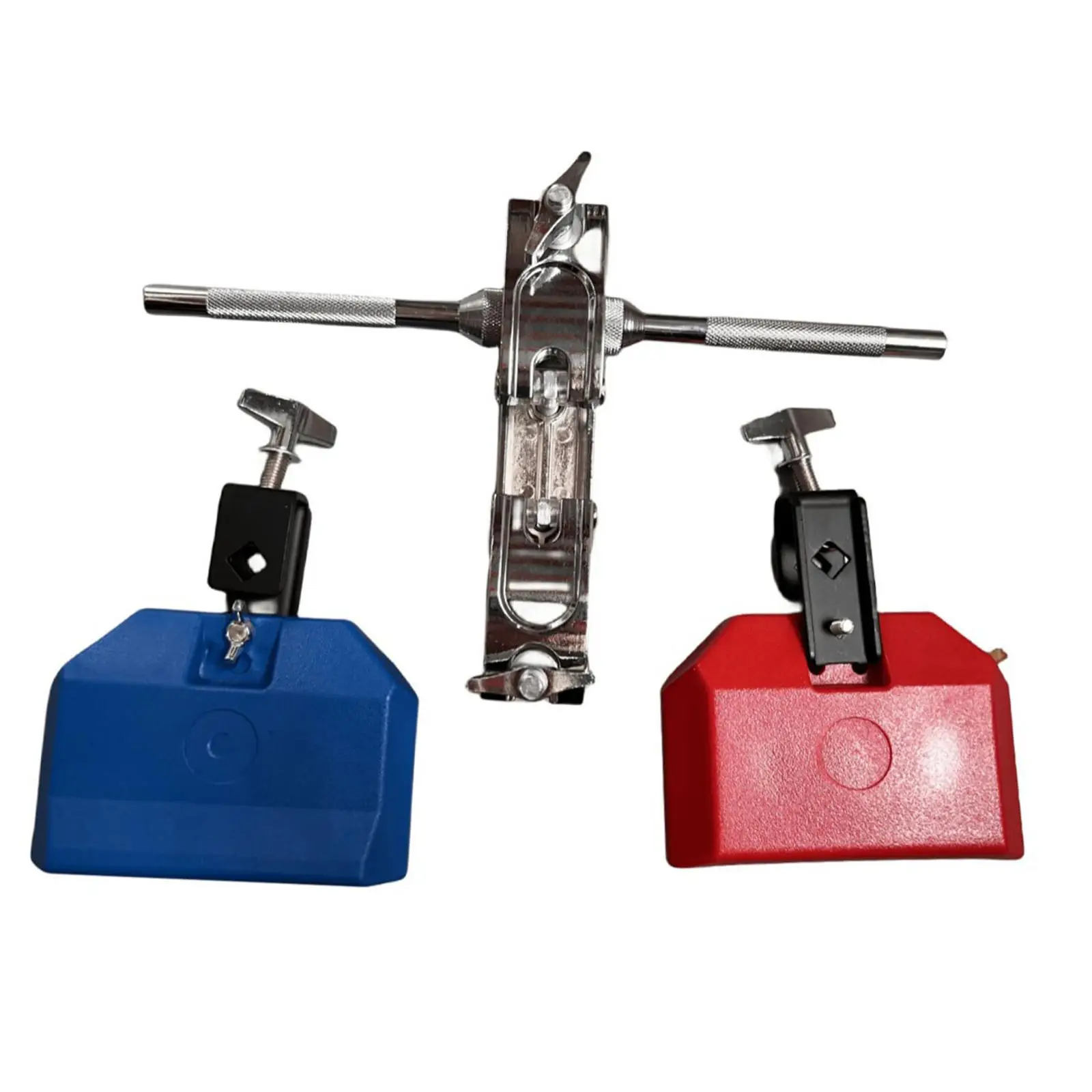 2x Cowbell Music Gifts Durable Percussion Accessory for Beginner Professional Drum Hardware with Cowbell Clamp Holder Clapper