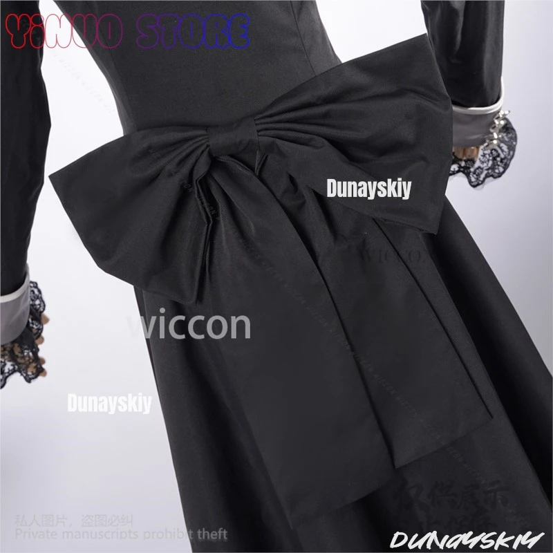 Ciel الأسود أنيمي بتلر تأثيري الأسود روز زي المحكمة خمر فساتين القوطية قبعة رائع لوليتا أنماط الظلام الباروكات كوسبفلي