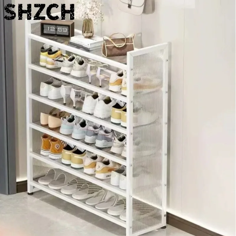 Foldable Shoe Rack No Assembly | Tiered Entryway Storage Doors, Space Saving Shoe Shelf, Dustproof Organizer for Home