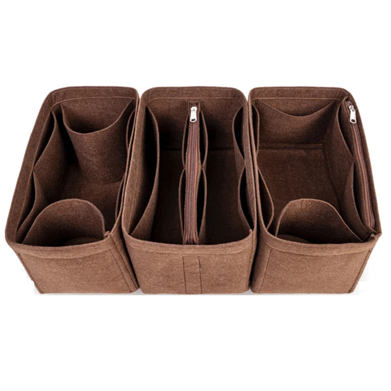 Multiple Pockets Bag Support Insert Felt Insert Cosmetic Bag Pillow Bag Liner Storage Tote Makeup Handbag Organizer Inner