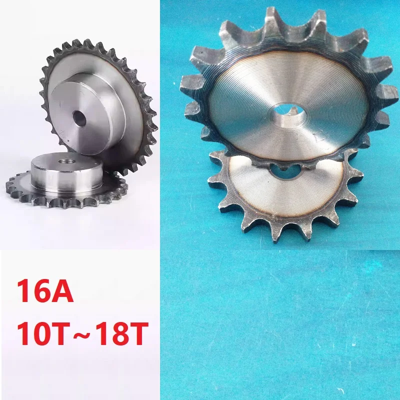 

16A 10T~18 Teeth Flat Sprocket/Convex Sprocket Plates Hardened Teeth Carbon Steel Agricultural/Industrial Drive Wheel Gear