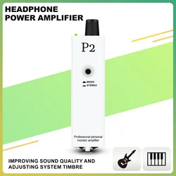 P2 Portable in Ear Monitor Amplifier, Headphone Amp with XLR and TRS Input 3.5mm Output, Headphone Amplifier with Stereo/Mono Sw