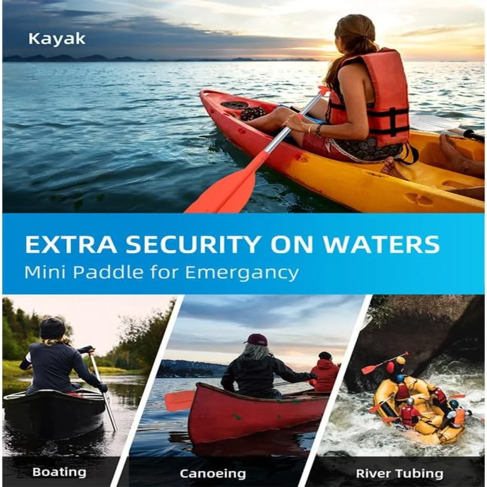 Telescoping Emergency Boat Paddle Aluminum Shaft Lightweight Boat Oars Adjustable Length Canoe Kayak Paddles