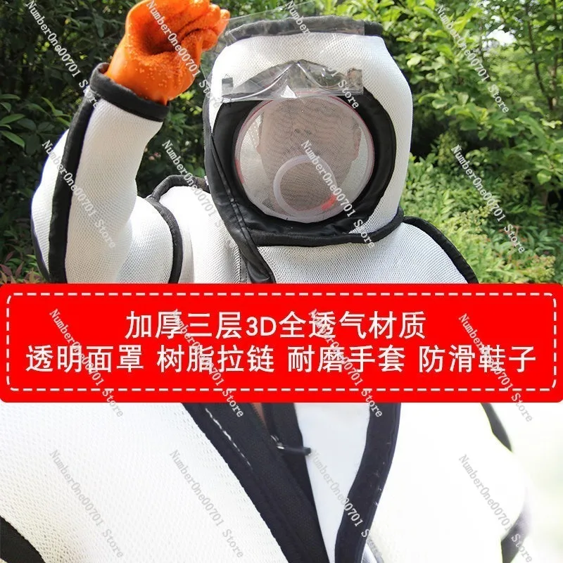 Ventilated Beekeeping Suit Full Body Protective Outfit Thick Breathable Anti Wasp Garment For Hornet Catching Summer Use