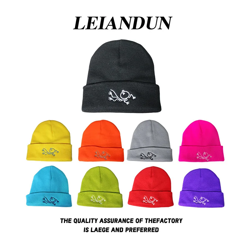 

Эластичная вязаная шапка унисекс с вышивкой птиц, красочная защита ушей, шапка-погремушка, альпинизм, пеший туризм, катание на лыжах, теплые шерстяные шапки