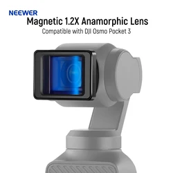 NEEWER Magnetic 1.2X Anamorphic Lens For DJI Osmo Pocket 3 Aspherical Camera Lens for Widescreen Cinematic with Blue Flare