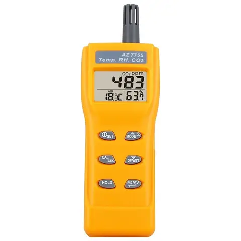 AZ7755 휴대용 실내 공기질 측정기 CO2 TEMP. RH 테스터 CO2 농도 온실 이산화탄소 가스 테스터