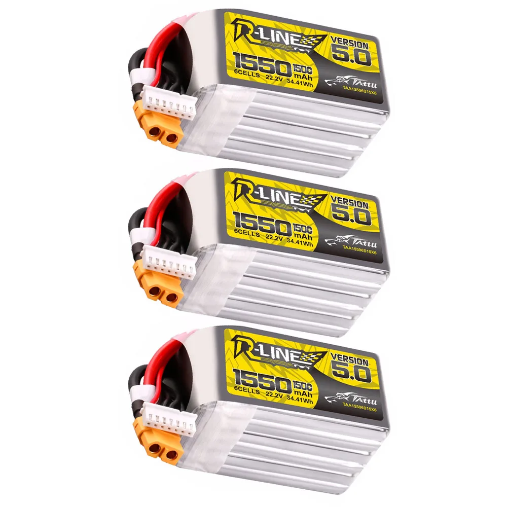 Ace tattu r-line 5.0 v5リポバッテリー,1550mah,6s 150c,xt30 xt60プラグ,fpvレーシング,rcクワッドコプター