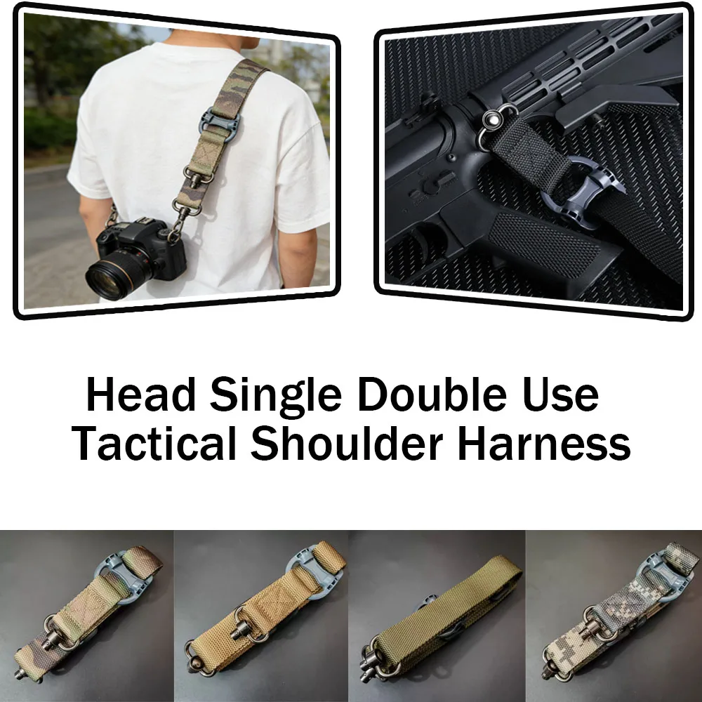 

Тактическая наплечная стропа Head Single Double Use с поворотным механизмом и регулировкой для ружья MS4, камеры, многофункциональный ремень через плечо
