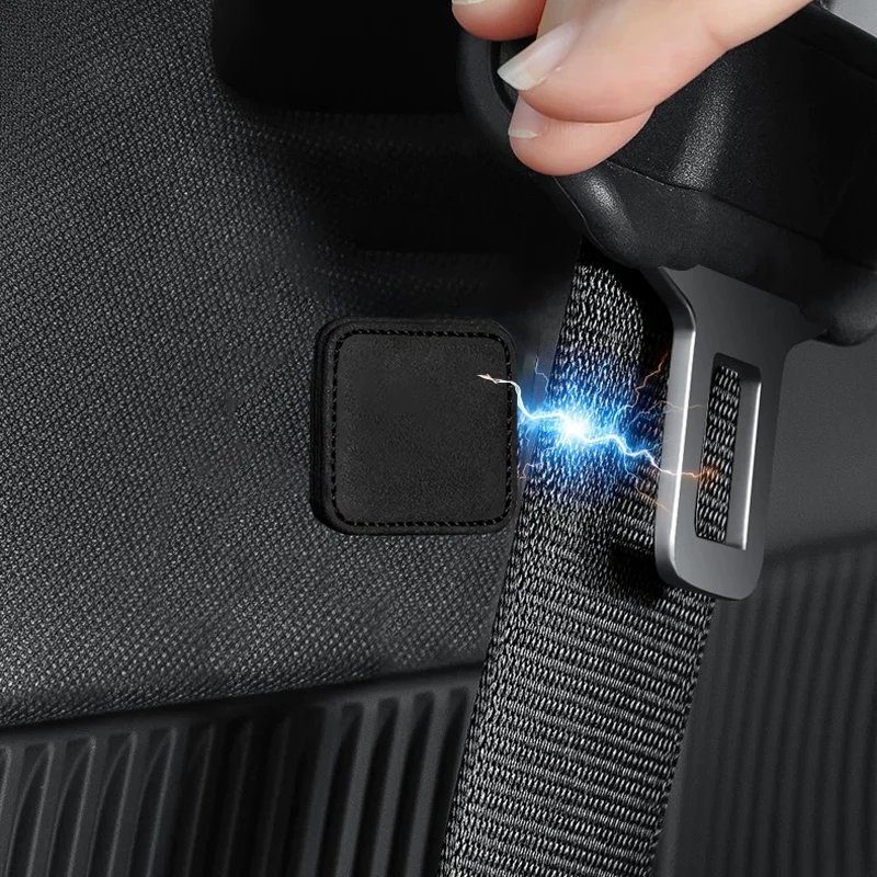 Suede Magnetic Suction Car Seat Belt Fixing Clips Auto Belt Holder Stabilizer Fastener Adjustable Clip Seatbelt Stopper