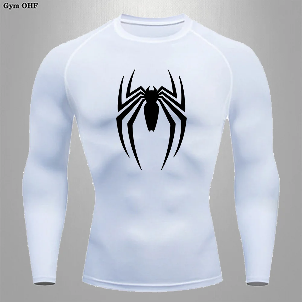 Spider Rashguard MMA Men\'S Sports Fitness Gym Musculation Jogging Running T-Shirt Tights Comprehensive Combat Jujitsu Muay Thai