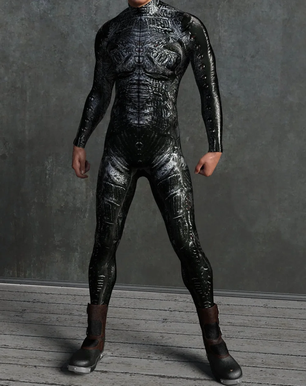 Halloween Herren Sexy Schlangenleder-Optik Cosplay Jumpsuit Tier-Bodysuit Festival Zentai-Anzug Themenparty Catsuits Rave-Outfits Neu – Detail 32