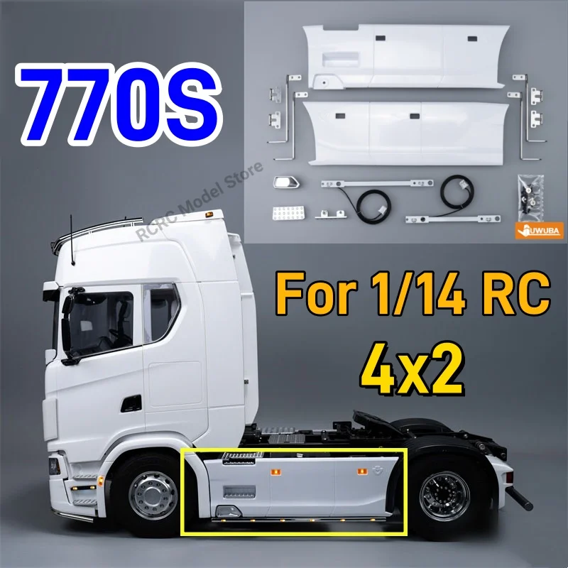 1/14 RC Model Truck 770S Side Skirt Light LED Lighting 4x2 Upgrade OP For Tamiya 1:14 RC Tractor Truck 4X2 770S Model Accessory