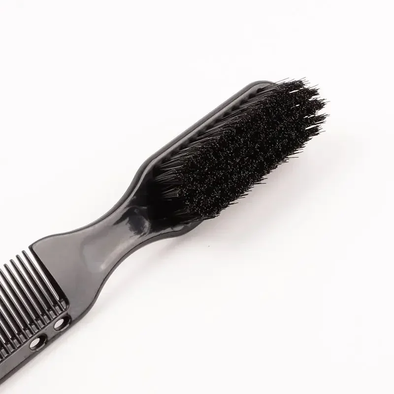 Double-sided Comb Brush Black Small Beard Styling Brush Professional Shave Beard Barber Vintage Carving Cleaning Brush