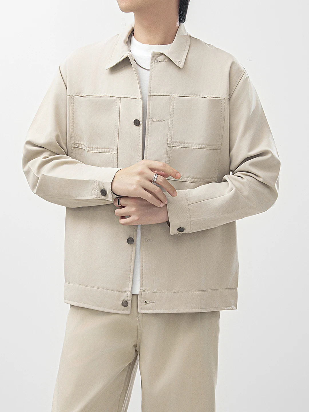 

Новый усовершенствованный мужской повседневный рабочий джет против морщин, осень-зима, свободный крой, дизайн с вырезом, воротник, открытый кардиган, верхняя одежда