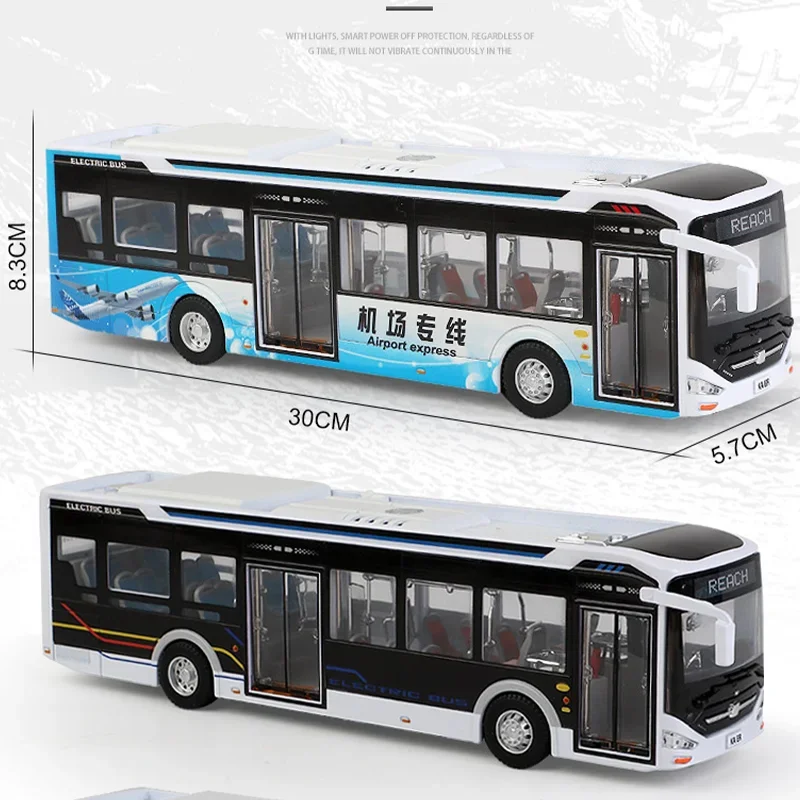 Novo ônibus de energia liga ônibus modelo ônibus deslizante som e luz crianças presente natal aeroporto brinquedos