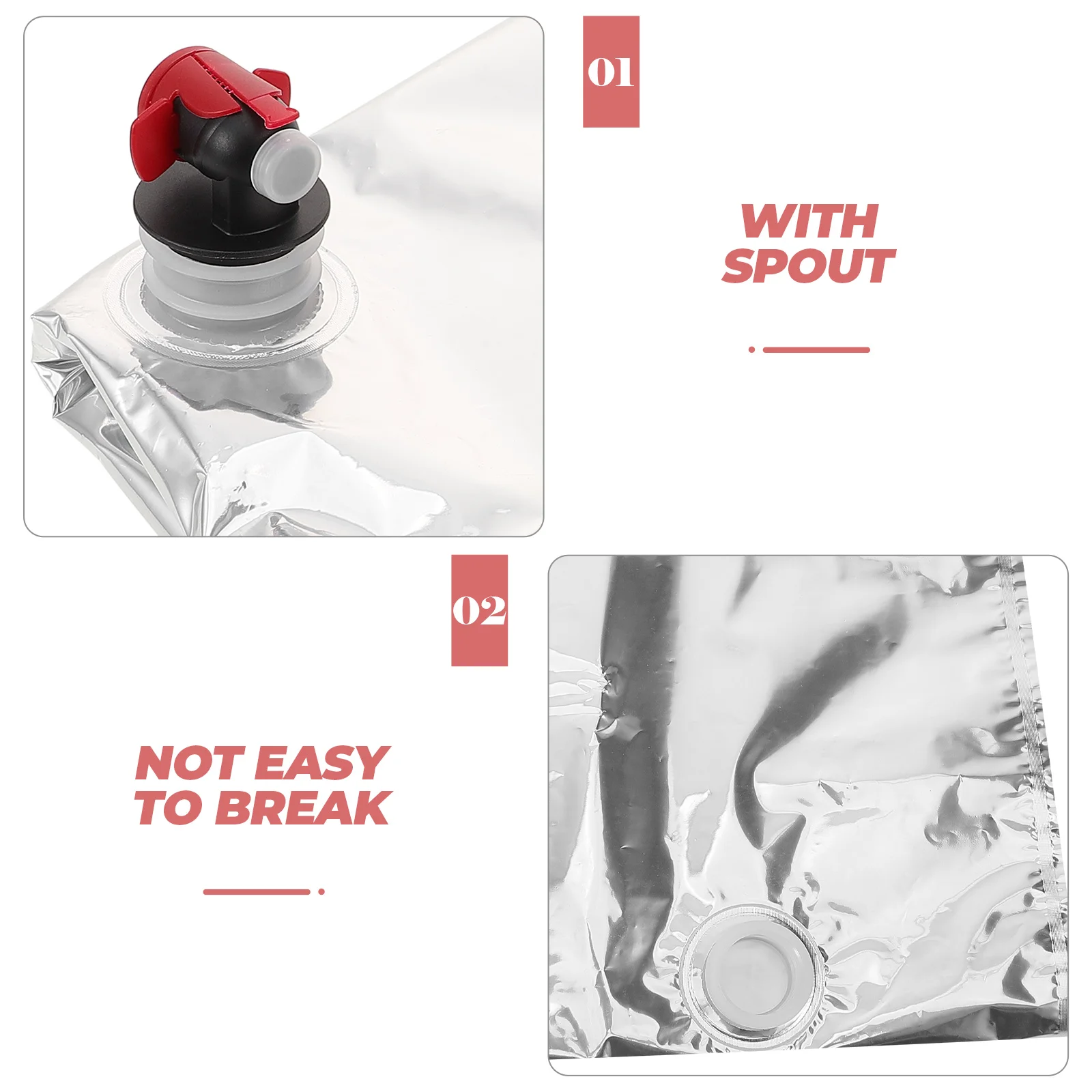 

Refillable Wine Bag Spout Bib Portable Large Capacity Reusable Travel Drink Pouch Wine Dispenser Bag Beverage Pouch with Spout