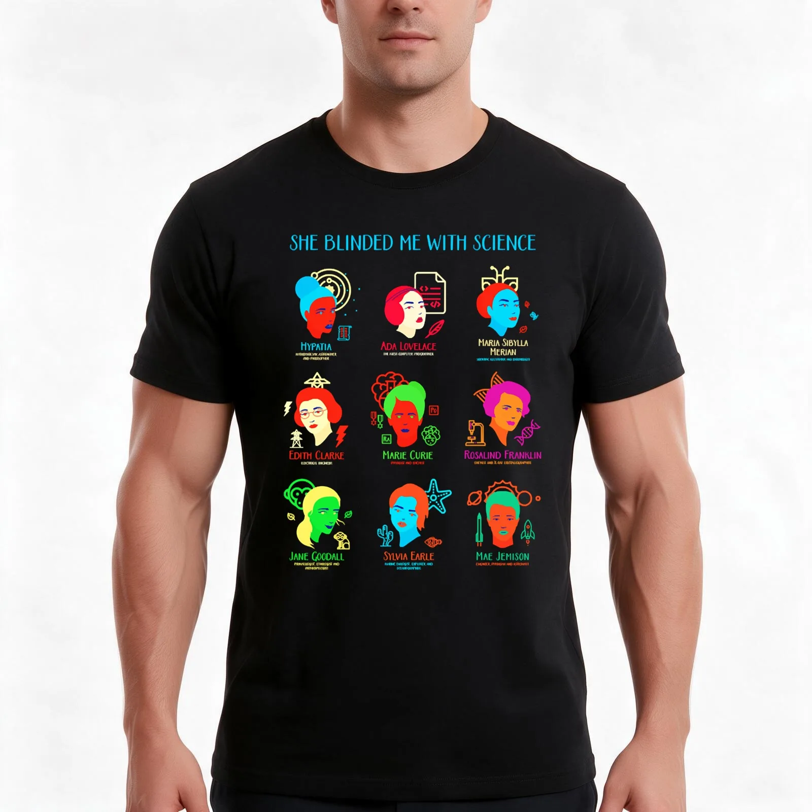 She Blinded Me With Science T-Shirt Summer Casual Cotton Tee Oversized Streetwear Tops Vintage Graphic Print 100% Cotton