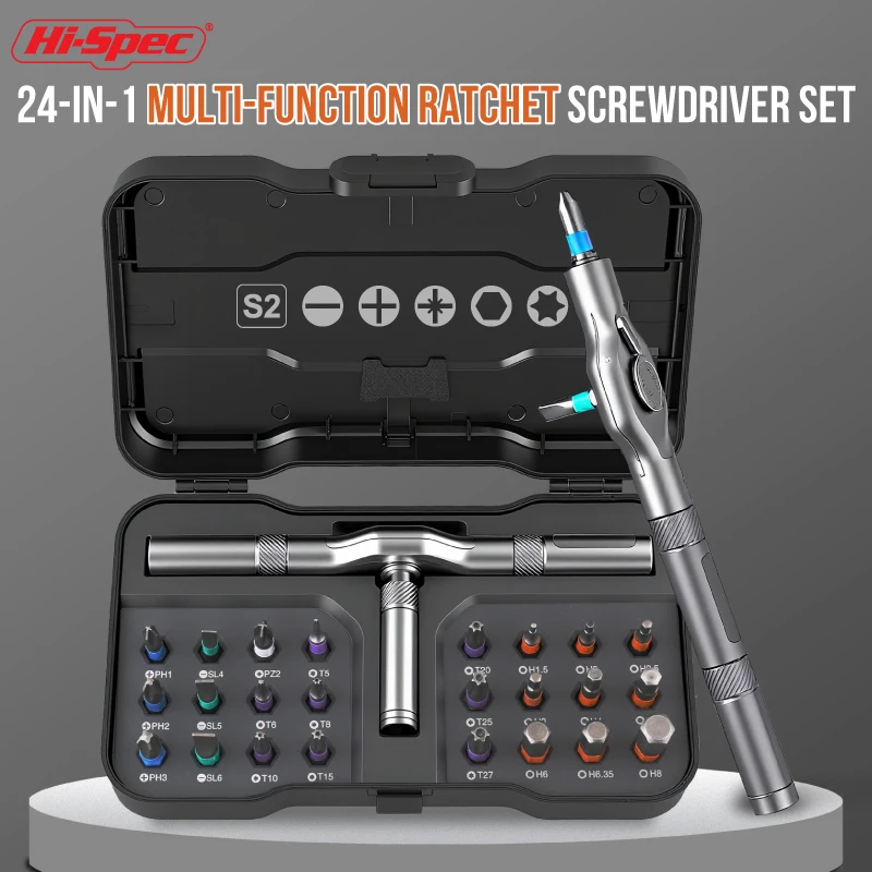 

​Hi-Spec 24in1 Magnetic Ratchet Mini Screwdriver Set with Extension Bars precision screwdriver set for smartphone repair tool