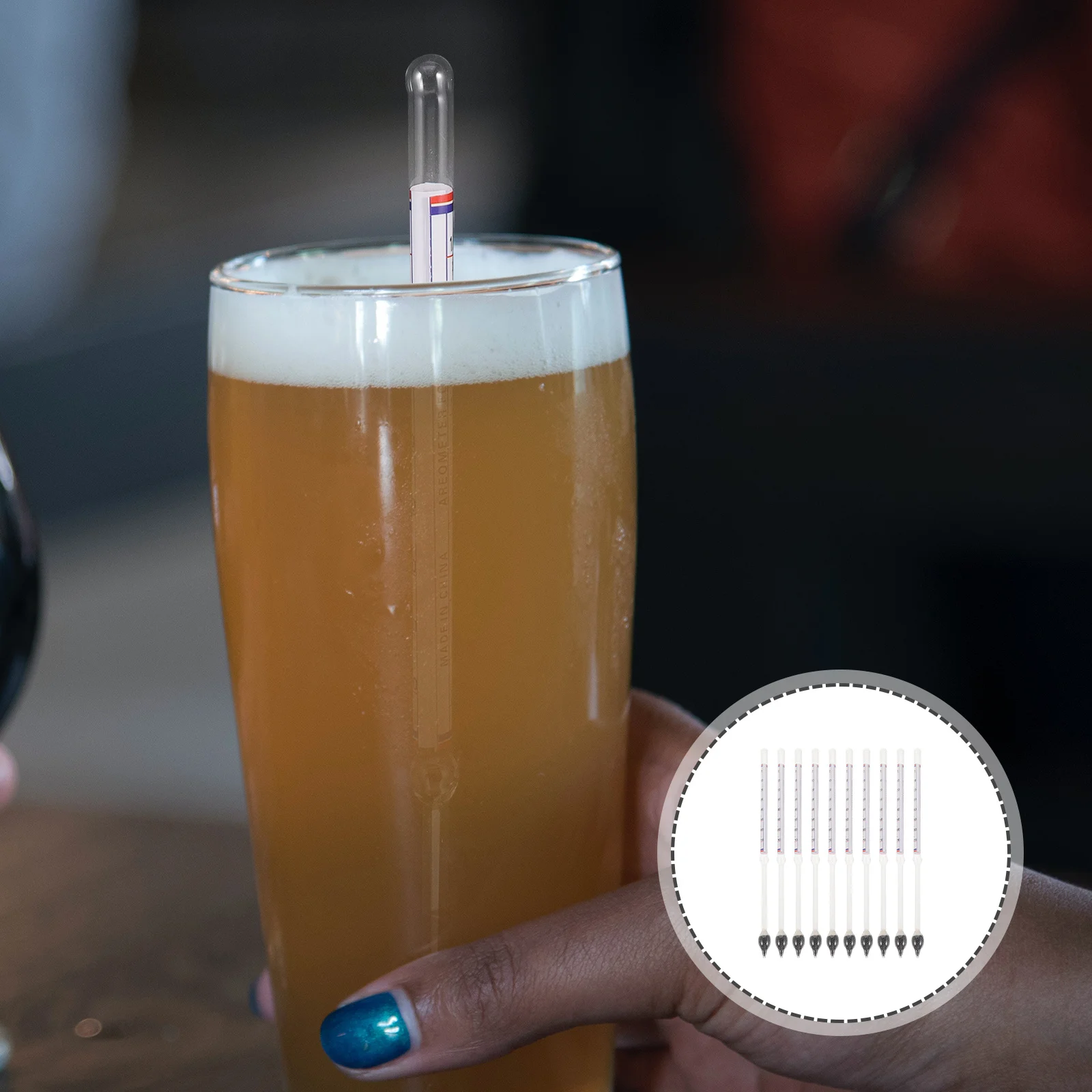

10Pcs Density Meter Alcohol Hydrometer for Wine Beer Mead Fermentation Testing with Easy-to-Read Scale Liquid Measurement Tool