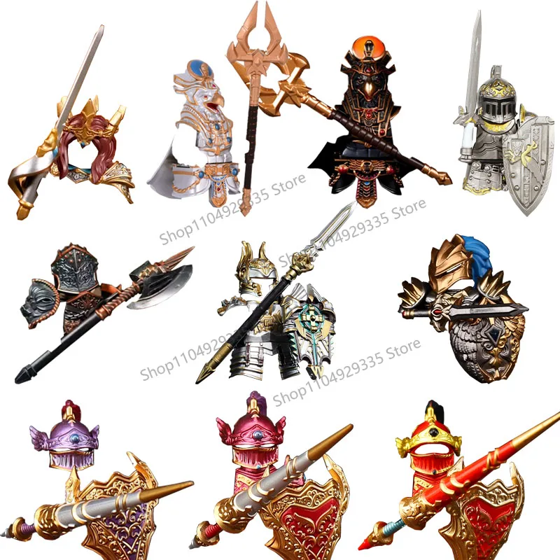Medieval Armor Knights Figures Building Blocks Anime Movies Honor Soldiers Warriors Holden King Queen Model Assembly Bricks Toys