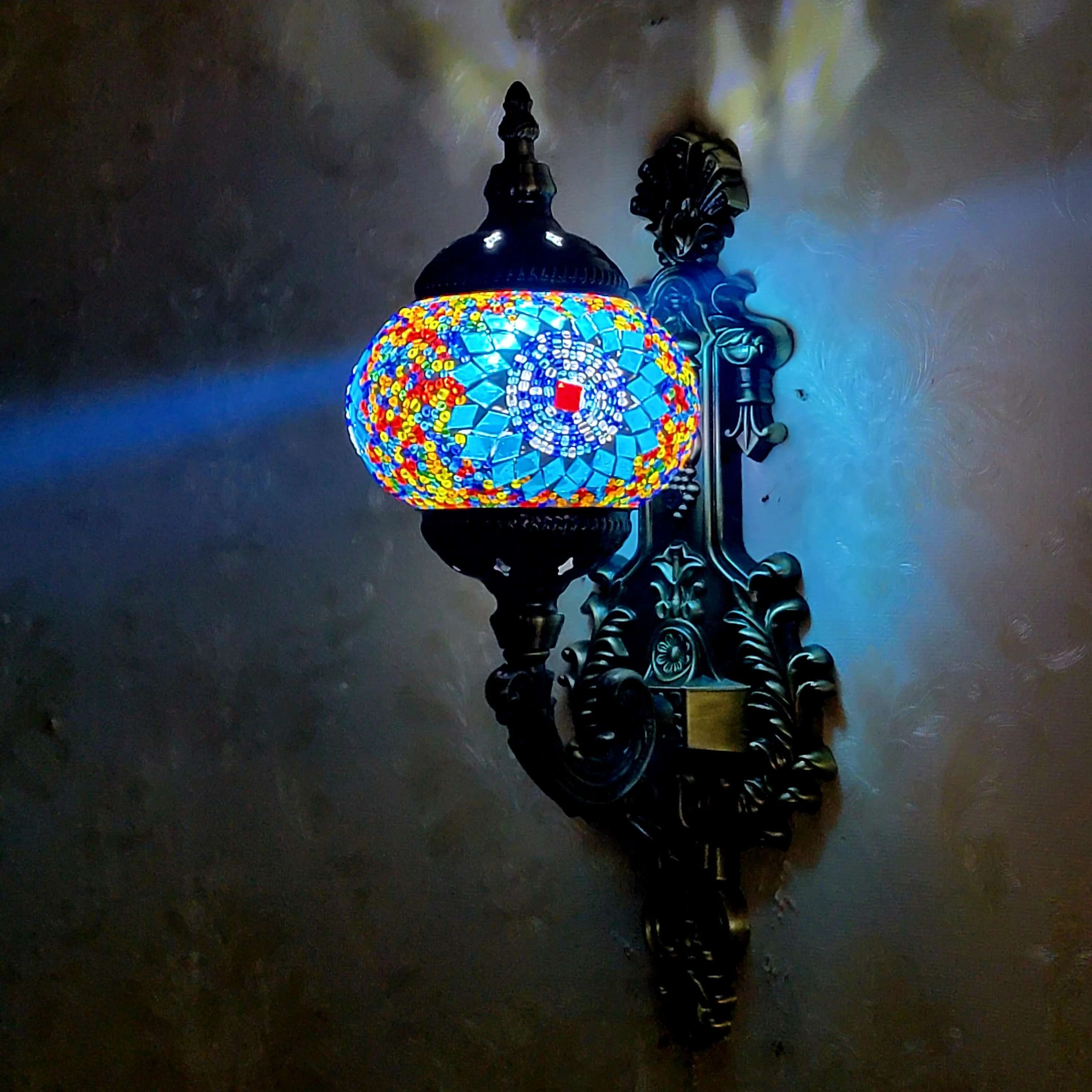 

Настенный светильник в богемном турецком стиле с мозаикой в стиле ретро — романтическое освещение коридора отеля и ресторана