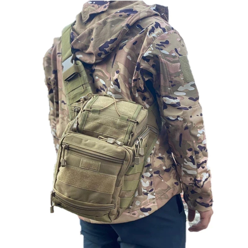 

Large Sling Backpack Shoulder Bag Molle Chest Pack Waterproof Outdoor Camping Trekking Camera Pack bolsa colete masculina