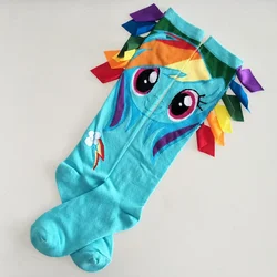 My Little Pony Socken Frauen Anime Hohe Qualität Mode Sport Lustige Süße Knie Länge Baumwolle Lange Socken Mädchen Geburtstag Geschenk