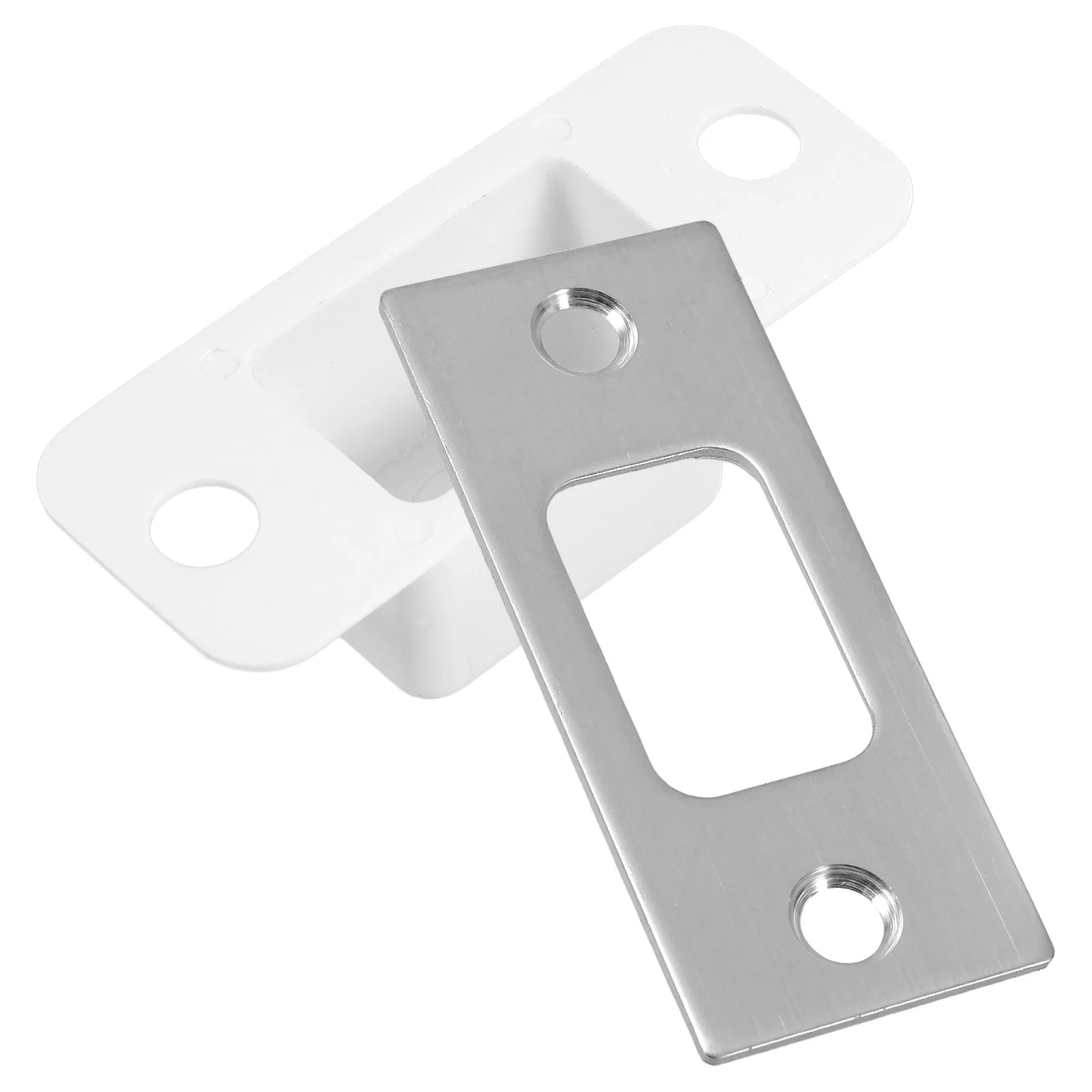 Stainless Steel Door Latch Strike Plate Lock Gusset Plates for Interior Doors Metal Reinforcement Front Locks