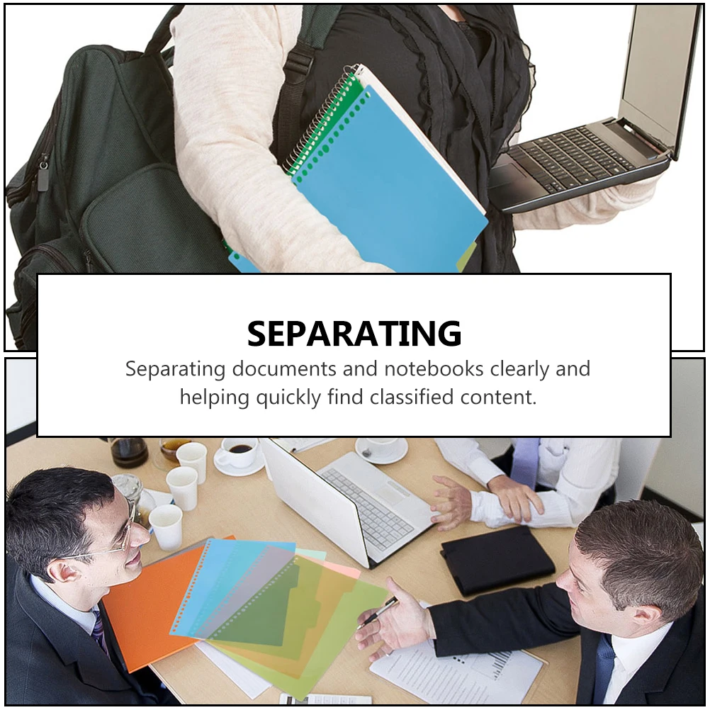 48 Pezzi Divisori Indice Colorati A4 30 Fori Schede Raccoglitore In Plastica Professionale Accessori per Notebook Risparmiare Tempo