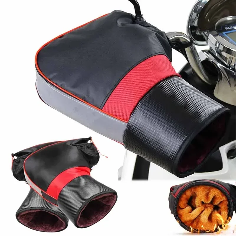 Motorcycle Handlebar Muffs Guantes Protective Motorcycle Scooter Thick Warm Grip Handle Bar Muff Rainproof Winter Warmer Gloves