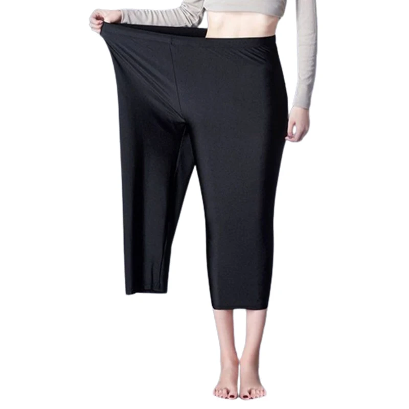 

Женские Простые Летние свободные тонкие однотонные укороченные брюки большого размера с высокой талией, женская одежда, повседневные офисные женские брюки