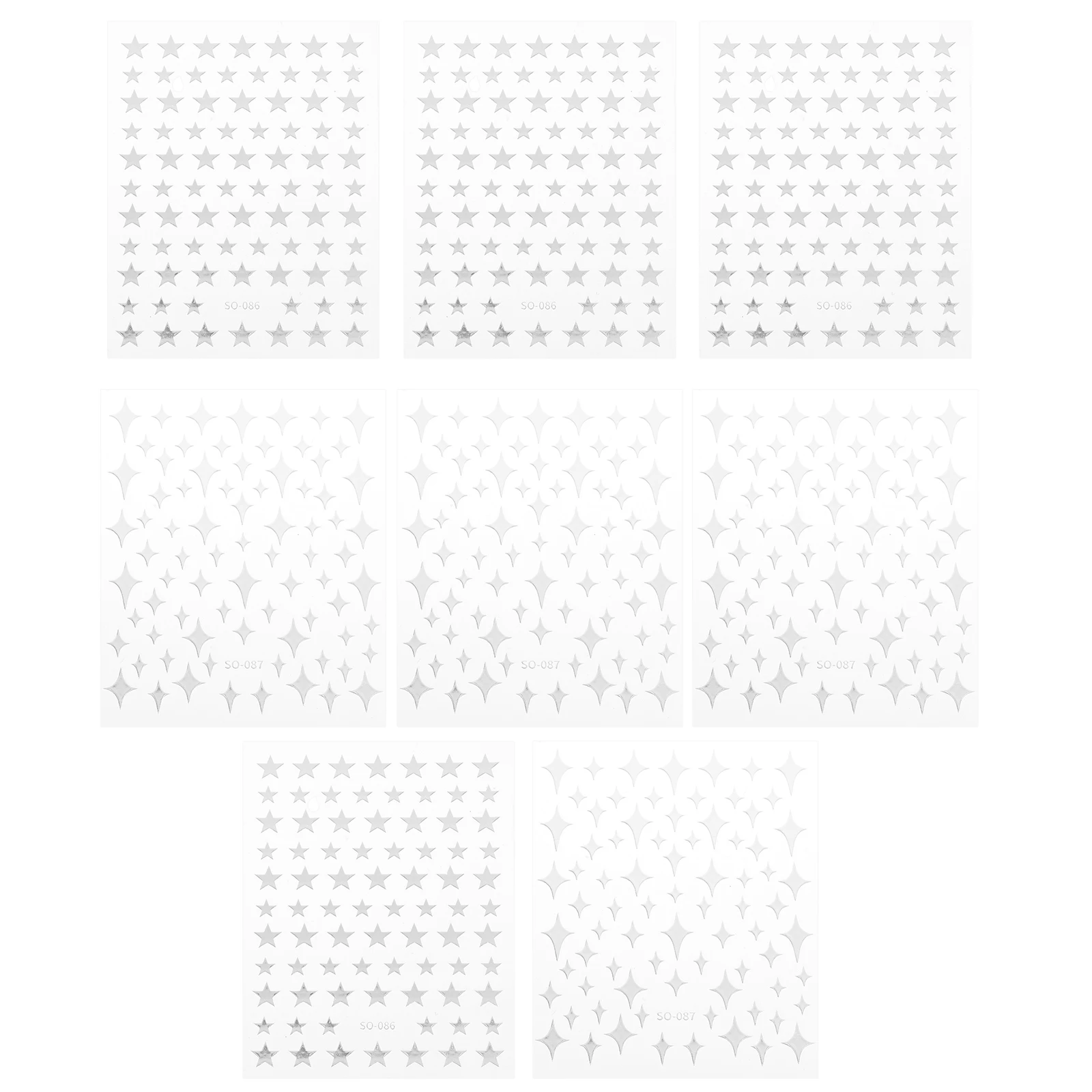 8 أوراق الذهب احباط الفضة ستار مانيكير الشارات Diy بها بنفسك نصائح لاصقة ملصقات الزخرفية الفن توريد الديكور مسمار ملصقات فنية مسمار