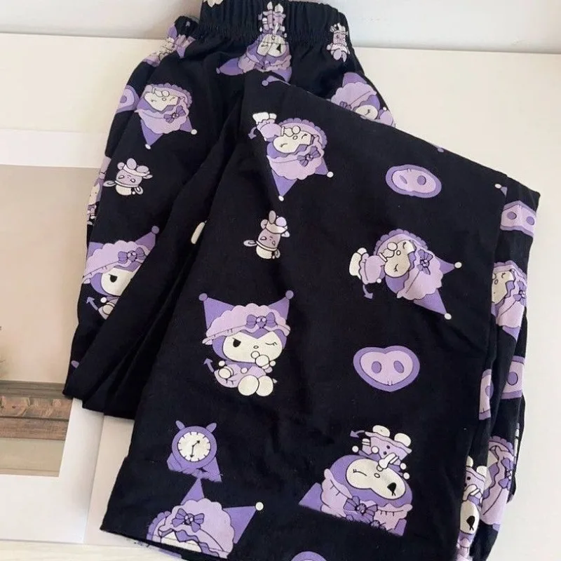 

Kawaii Kuromi Sanrio Cute Student Cartoon Pants Household Comfortable Trousers Pants Going Out Children Birthday Gifts for Girls
