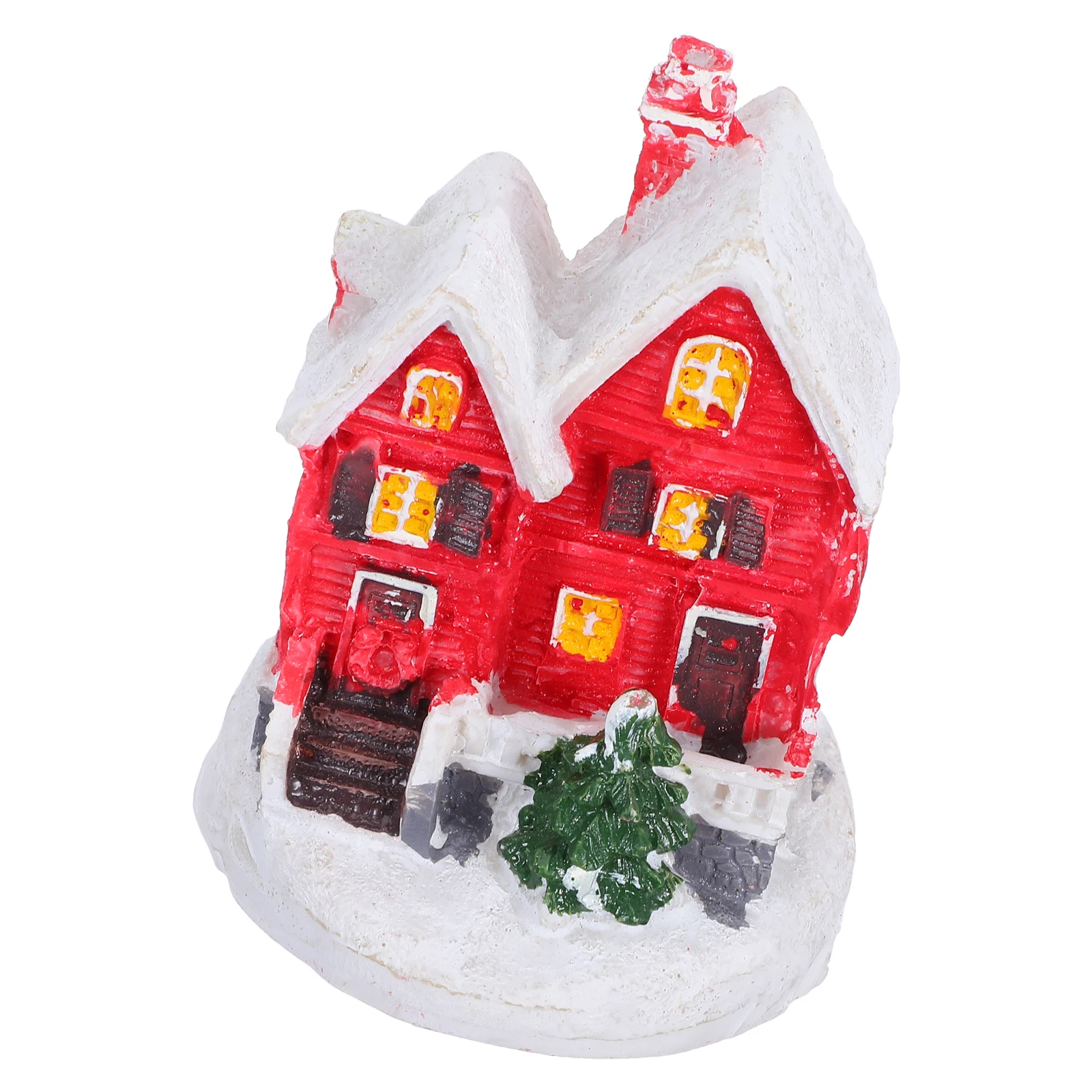 

Resin Christmas Snow Village House Decorations Lifelike Mini Cottage s Holiday Bedroom Tabletop Ornament Micro Landscape