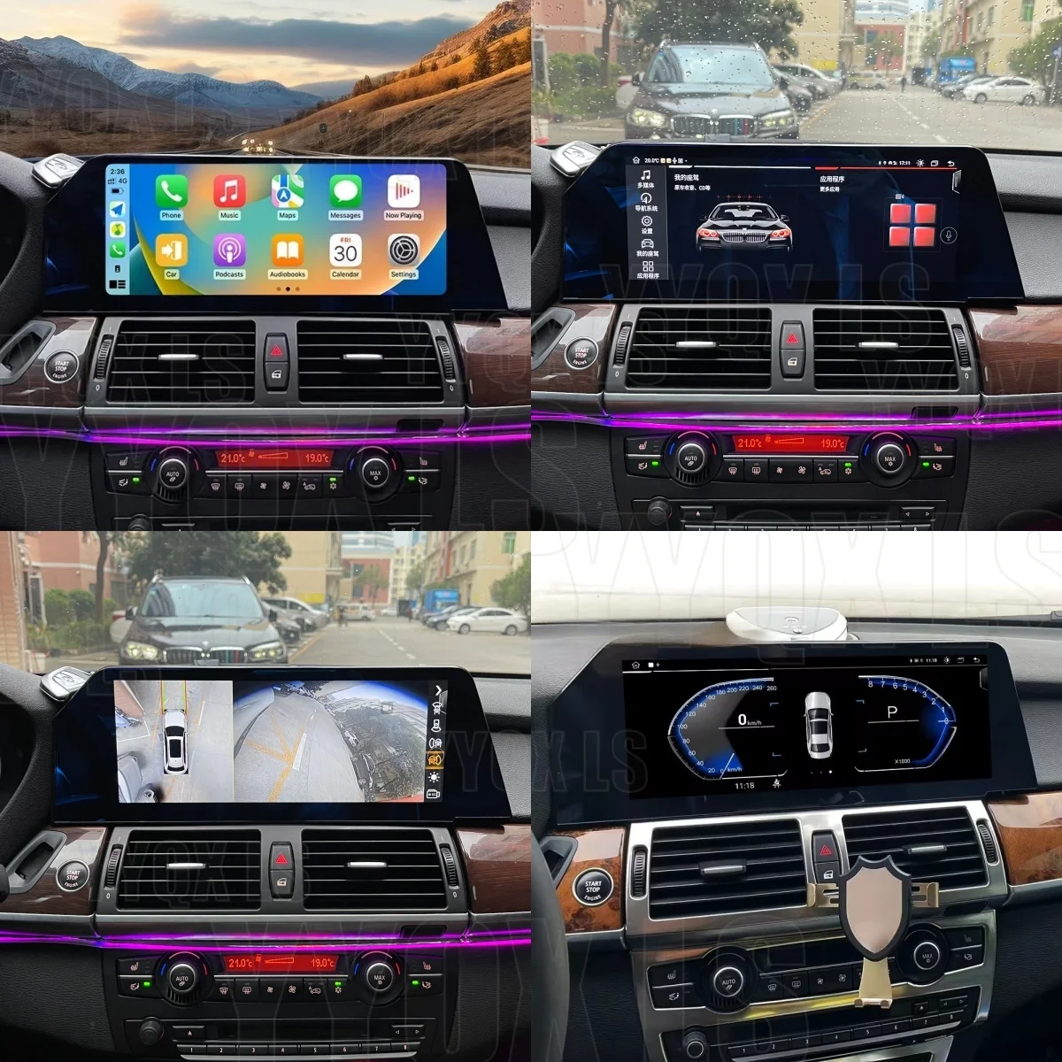 12.3Inch For BMW X5 F15 X6 F16 2014-2018 Android Carplay Qled Screen Bluetooth Car Multimedia Player GPS Navigation Head Unit