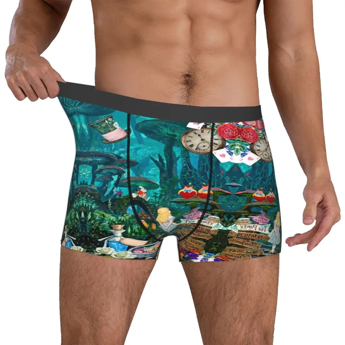 

Custom Alices Anime Wonderlandes Boxer Shorts For Men 3D Printed Alice White Rabbit Twin Brothers Underwear Panties Briefs
