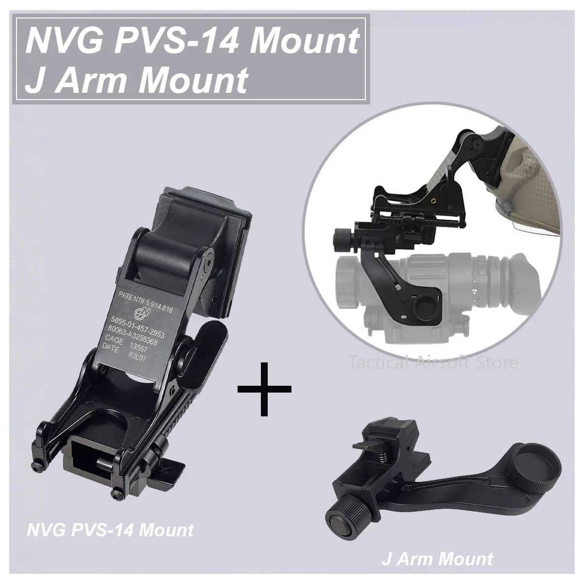 Tactical MICH M88 FAST Helmet Mount Kit For Rhino NVG PVS-14 PVS-7 Night Vision  J Arm Mount Adapter  Monocular Accessories