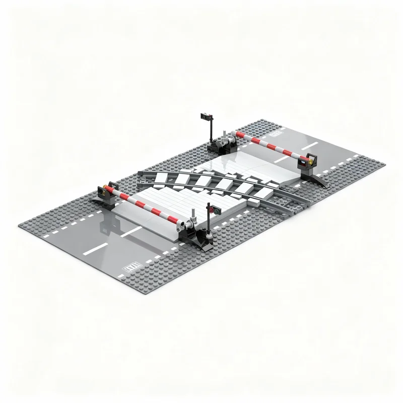 

200pcs MOC Railway Crossing City Model Building Blocks Construction Toy Christmas Gifts DIY Creative Idea Education Assemble