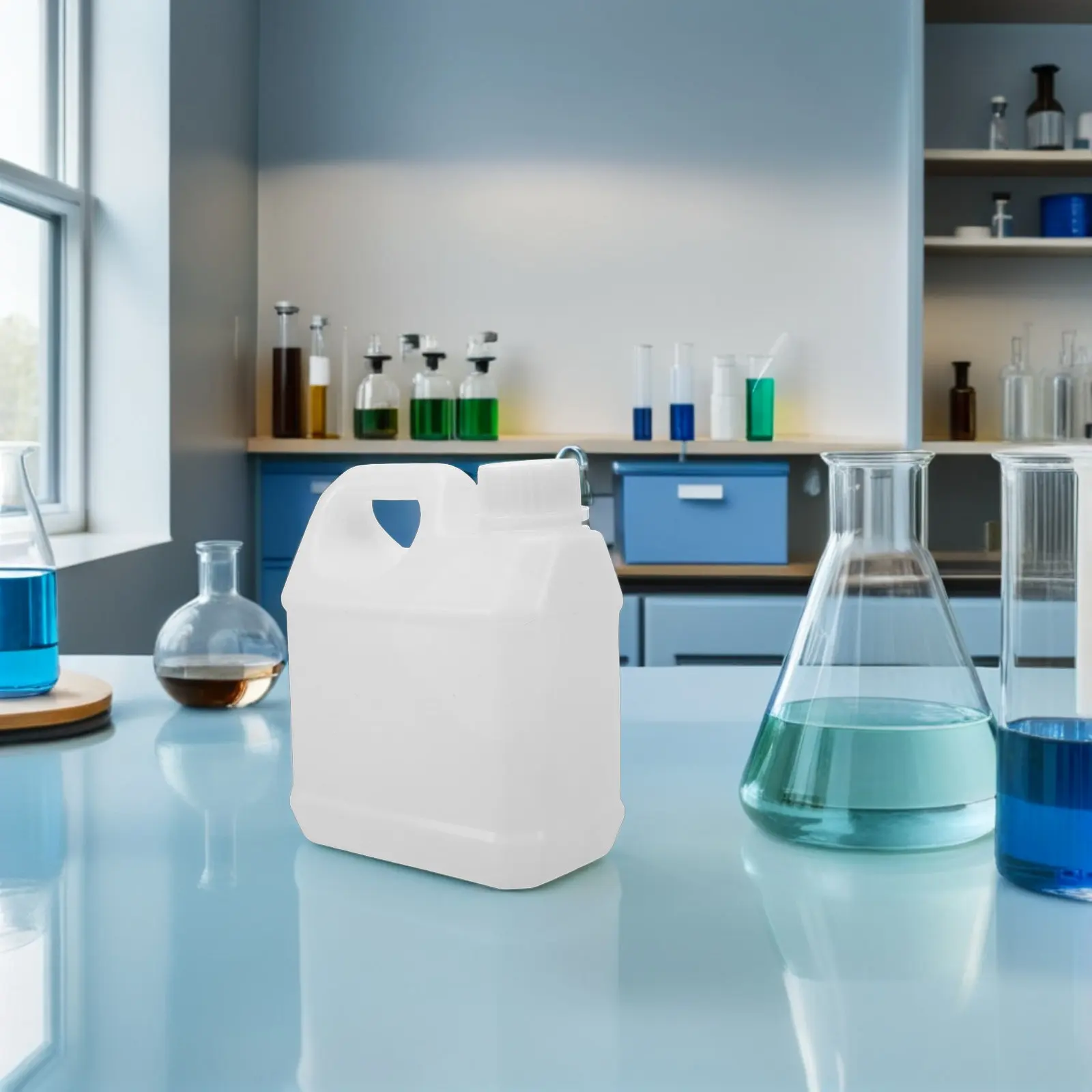 

3Pcs Refillable Plastic Bottle with Cap Wide Mouth Empty Storage Container for Laboratory Reagent Beverage Sample Dispensing