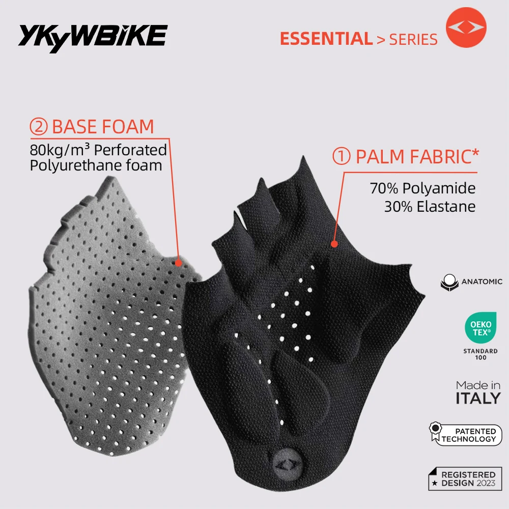 YKYW Sarung Tangan Setengah Jari Bersepeda Antarmuka Elastis Italia Sarung Tangan Olahraga Sepeda Pria Wanita Sejuk Antiselip Penyerap Guncangan