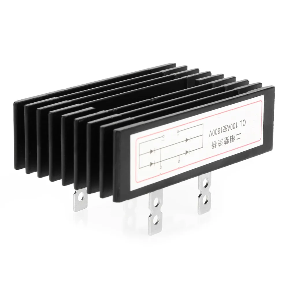 

QL-100A Bridge Rectifier 2-Phase 1600V Bridge Rectifier 2-Phase 9.8*6*5.3cm 4 Pin Bridge Rectifier 100A Industrial Equipment