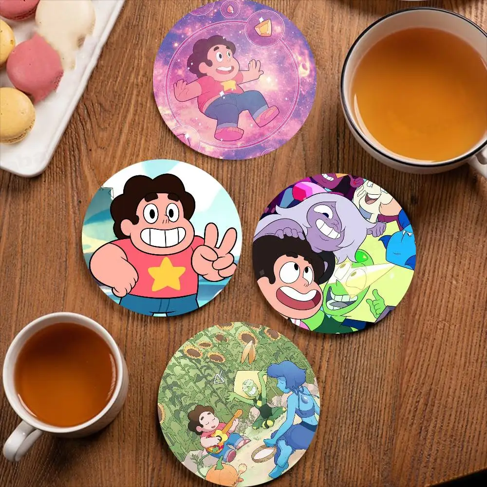 Animation S-Steven U-Universe pattern art painted wooden anti-slip coasters, suitable for decoration of living room kitchenware