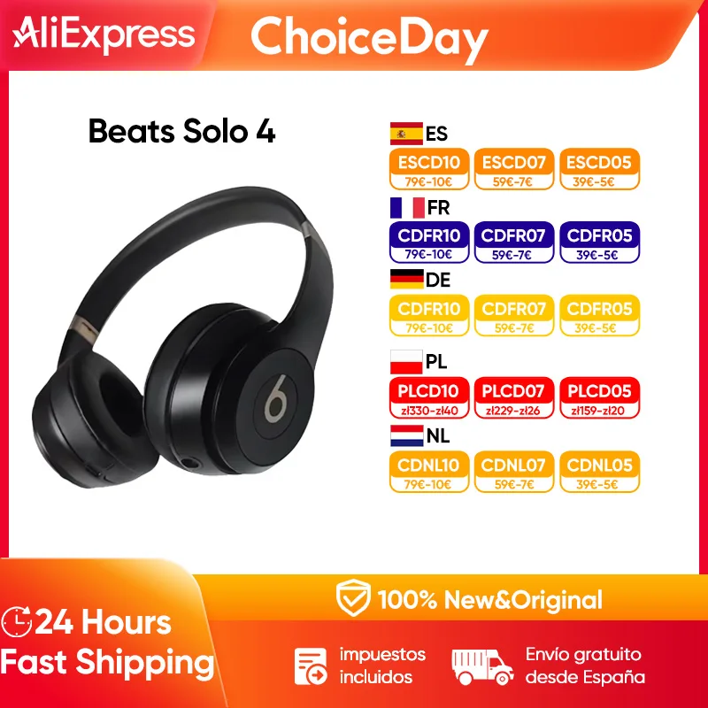 Beats Solo 4 drahtlose Bluetooth-On-Ear-Kopfhörer, kompatibel mit Apple und Android mit bis zu 50