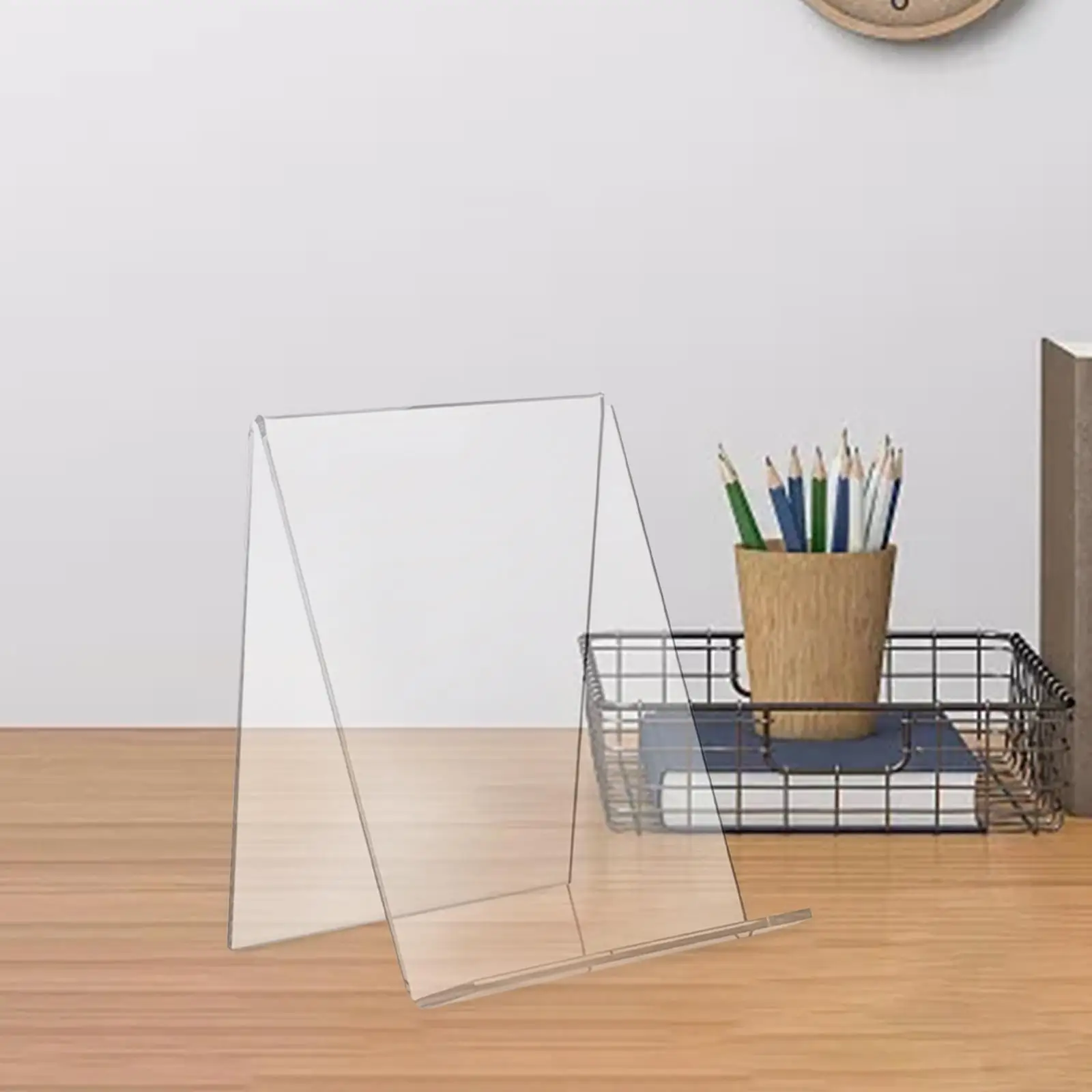 2-6pack Display Easel Desktop Organizer with Ledge Book Stopper for Stationery image 3