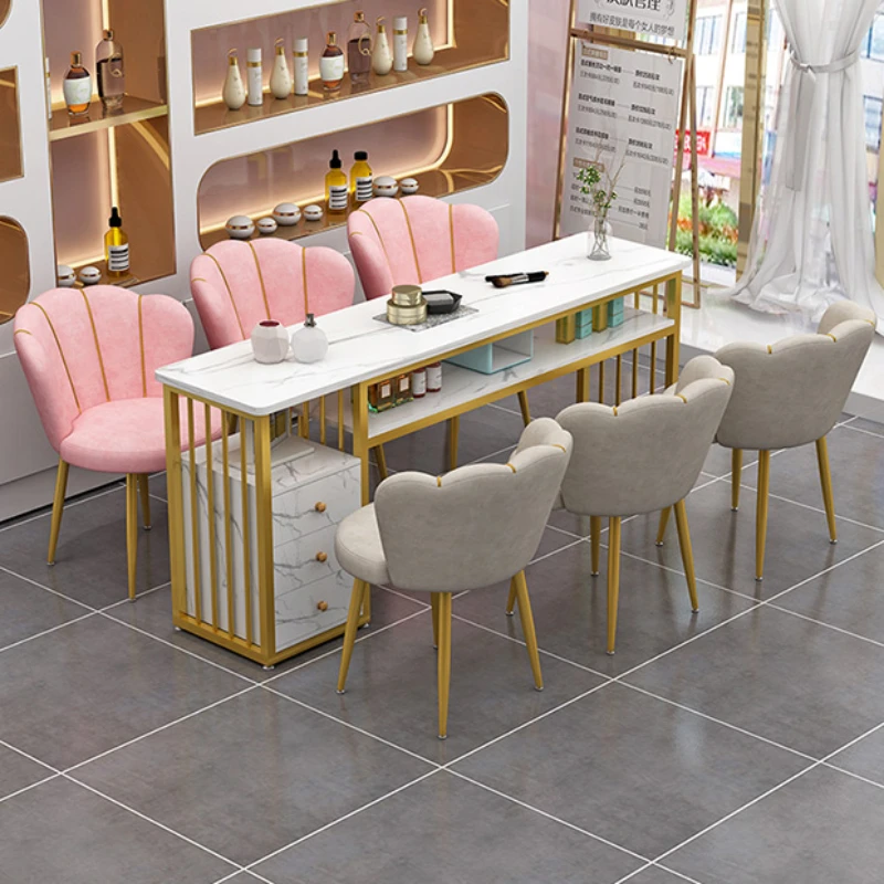 Organiser Gold Nail Desk Hand Professionals Light Luxury Nail Table Nordic Modern Scrivania Per Unghie Manicure Furniture