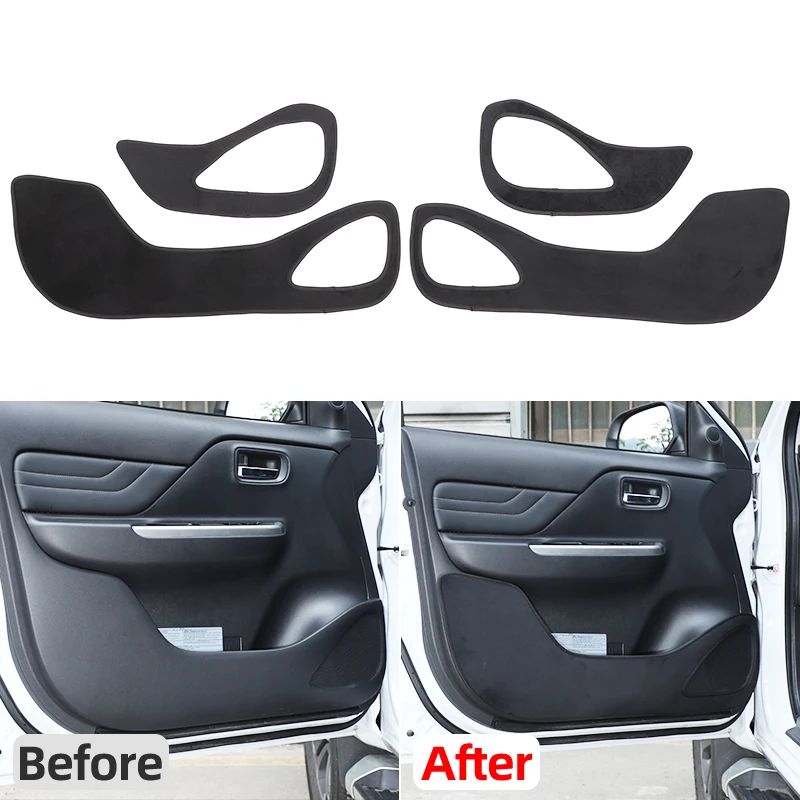 For 19-2023 Mitsubishi L200 interior door anti-dirty pad, door protective cover, anti-kick plate, anti-scratch cover, auto parts